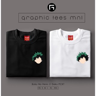 เสื้อยืดกราฟิก MNL Boku no Hero My Hero Academia Deku เสื้อยืด Unisex แบบกําหนดเองสําหรับผู้หญิ W-c