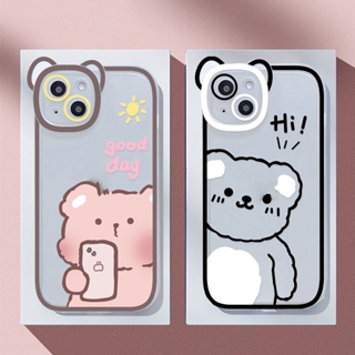 เคสซิลิโคน เคสกันกล้อง กล้องหมีลายการ์ตูน สำหรับ ไอโฟน 11 12 13 14 Pro Max 13 Pro Max 7 Plus 8 Plus X XS