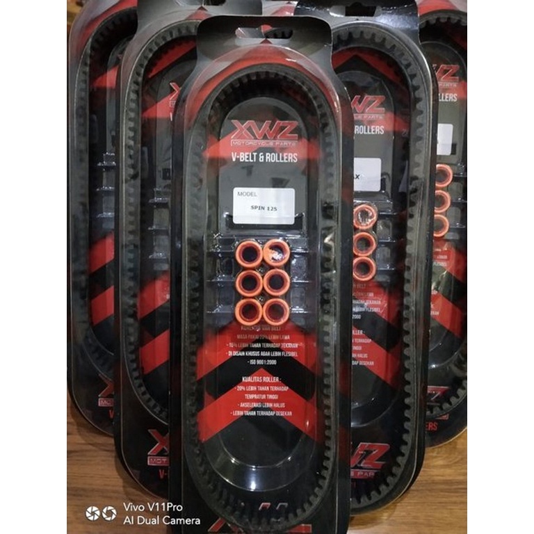 VANBEL VANBELT KIT SPIN 125 SKY DRIVE SKY WAVE PLUS ROLLER VANBELT SPIN 125 SKY WAVE SKY DRIVE 27601