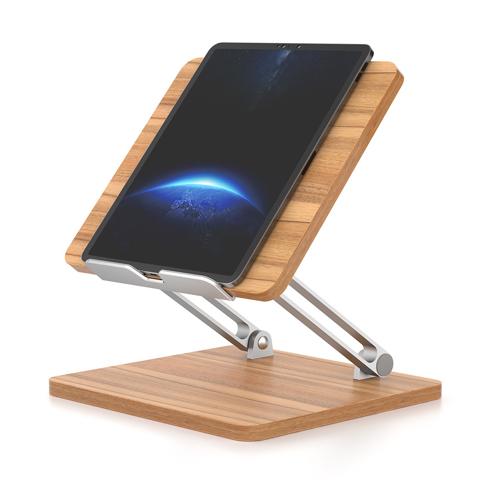 Universal Wood Desk Tablet Stand Metal Adjustable Foldable Holder for iPad Pro Air Mini 11 12.9 Samsung Xiaomi Huawei Su