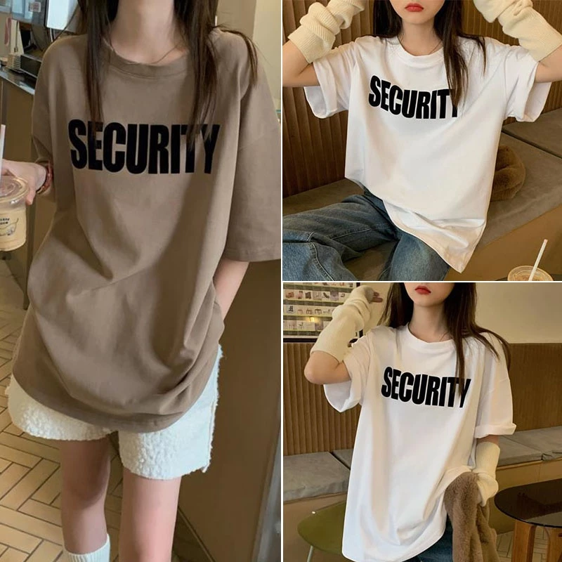 เสื้อยืดสีขาวคอกลมผู้หญิงน่ารัก oversize เสื้อผ้าวินเทจวัยรุ่น เกาหลีแฟชั่น เสื้อโอเวอร์ไซส์ผ้าคอตตอน ไซส์ใหญ่ สกรีน