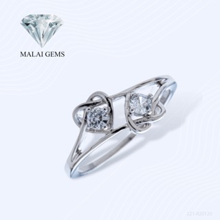 Malai Gems แหวนเพชร แหวนหัวใจ เงินแท้ 925 เคลือบทองคำขาว ประดับเพชรสวิส CZ รุ่น 221-R20120 แถมกล่อง