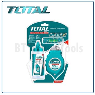 TOTAL บักเต้าตีเส้น 30 เมตร รุ่น THT661301 บักเต้า มี 3 ชิ้น บักเต้า ระดับน้ำ ผงฝุ่นสีดำ (Chalk Line Reel)ปิด-เปิดด้านบน