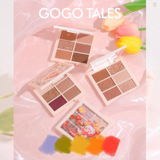 [F&amp;D] Gogotales พาเลทอายแชโดว์ เนื้อแมตต์ กลิตเตอร์ 6 สี แบบพกพา