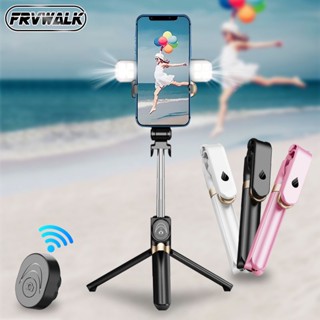 Wireless Selfie Stick Bluetooth Compatible Foldable Mini Tripod For Phone With Fill Light Shutter Remote Control For And