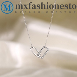 Mxfashione ใหม่ สร้อยคอแฟชั่น จี้แหวนคู่ ประดับพลอยเทียม และคลิปหนีบกระดาษ