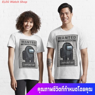 among usในหมู่พวกเรา ผู้ใหญ่ Wanted By Crewmate Imposter- Among Us Essential T-Shirt sale เสื้อยืด