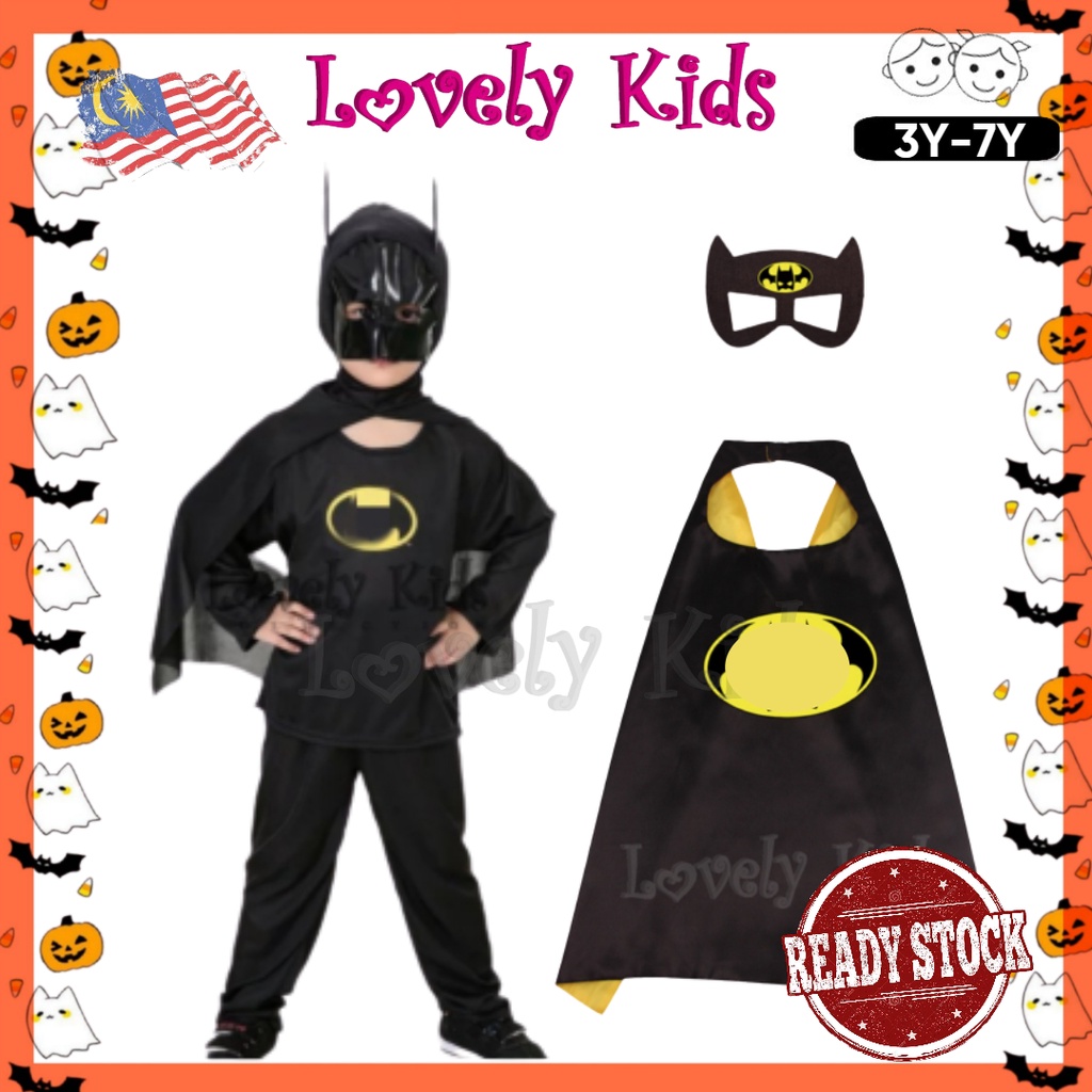 👻🎃 วันฮาโลวีน 🇲🇾 Kids Boy Costume Batman Halloween Superhero Cosplay Costume 儿童超安万圣表出服 201015