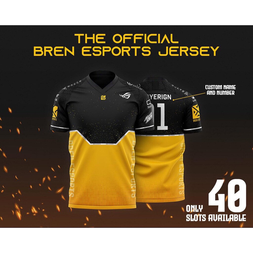 2024/2025 Bren Esports Jersey 2022 BREN Esports Jersey ฟรีเสื้อชื่อที่กําหนดเองขนาด S-5xl