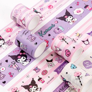 เทปกาวเลเซอร์ ลาย Sanrio Kuromi Cinnamoroll mymelody Kawaii แวววาว สําหรับตกแต่งไดอารี่ โน้ตบุ๊ก การ์ดอวยพร รูปภาพ 1 ม้วน