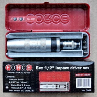 FORCE 5064 ,5064L ชุดไขควงกระแทก 1/2"X5/16" BIT36 มม. BIT80 มม.