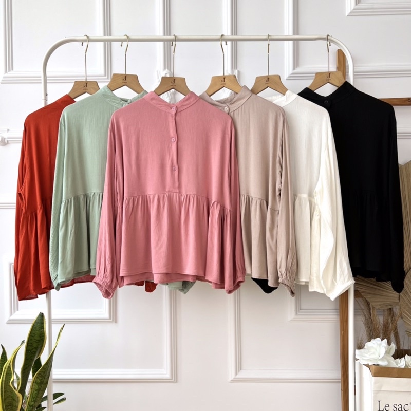 [WHOLESALE] JR8206 - ANI BLOUSE CRINKLE (6ชิ้น @ Rp. 65,000)