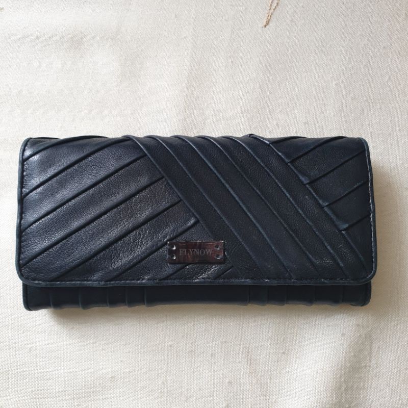 กระเป๋าเงินใบยาว หนังแกะแท้ FLYNOW