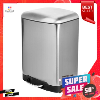 ถังขยะเหยียบเหลี่ยม ACCO SOFT CLOSE ขนาด 12L สีเงินSQUARE DUSTBIN PEDAL ACCO SOFT CLOSE 12L SILVER