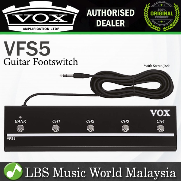 Vox VFS5 VT Series 5 ปุ่ม Footswitch ตัวควบคุมเท้าสําหรับ VT Series Modelling Amplifier
