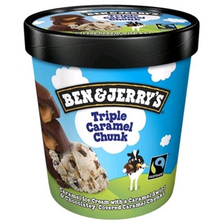 Free Shiping!! ไอศครีม เบนแอนด์เจอร์รี่ รสทริปเปิ้ลคาราเมลชังค์ Ben &amp; Jerrys Tripple Caramel Chunk Ice Cream 458ml