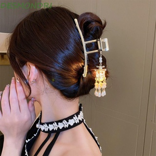 DESMONDRI Women Hair Sticks Sweet Headdress Retro Lotus Flower Pearl LED Light Tassel Hairgrips Korean Shark Clip