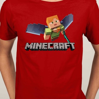 Tee เสื้อโอเวอร์ไซ เกม Minecraft เสื้อยืดคอกลมแขนสั้นผู้ชาย | เสื้อยืด ชุดลำลอง | เสื้อยืดเกมมิ่ง