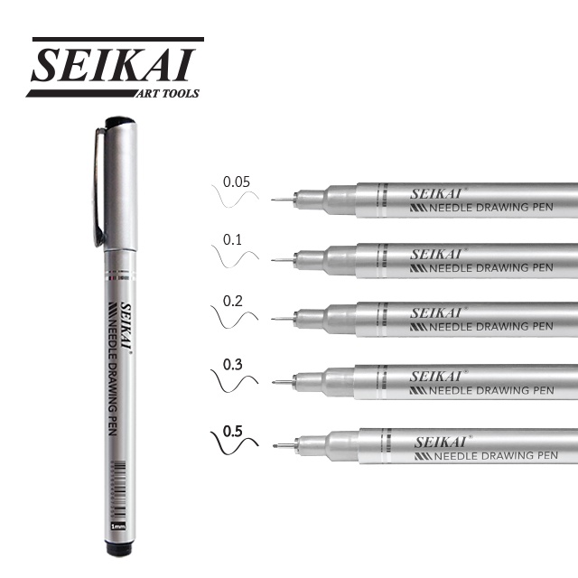 SEIKAI ปากกาหัวเข็ม ปากกาตัดเส้น กันน้ำ (Needle Drawing Pen) 1 ด้าม