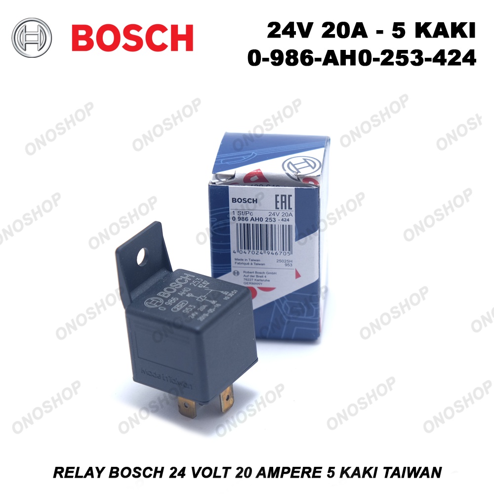 Bosch 24 Volt 20 Ampere 5-Prong Taiwan Relay - 0-086-AH0-253-424