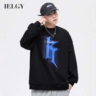 Ielgy เสื้อกันหนาว พิมพ์ลายตัวอักษร แฟชั่นสําหรับผู้ชาย