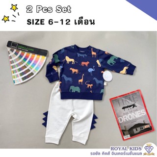 AP007💥ชุดนอนเด็กแขนยาวขายาวลายการ์ตูนลายใหม่แบบน่ารัก ผ้าคอตตอน ชุดเซตเด็ก เสื้อผ้าเด็กอ่อน 6-18เดือน