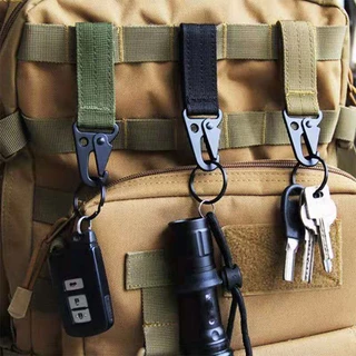 กุญแจไนลอนตะขอสายรัด Molle หัวเข็มขัดแขวนเข็มขัด Carabiner คลิป