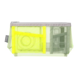 MIDORI Pen &amp; Tool Pouch Mesh with gusset Yellow-Green (D53352006)/กระเป๋าอเนกประสงค์แบบมีก้น สีเขียวเหลือง แบรนด์ MIDORI