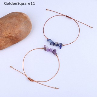 Goldensquare11 gd สร้อยข้อมือลูกปัดหินคริสตัลธรรมชาติ ทรงไม่สมมาตร ปรับได้ สําหรับผู้หญิง ผู้ชาย