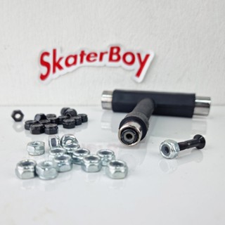 [0309] น็อตตัวเมีย ยึดทรัคสเก็ตบอร์ด สีดำ สีเงิน ใช้กับ skatetool ได้