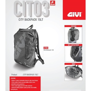 Givi กระเป๋าเป้สะพายหลัง กันน้ํา 15 ลิตร (CIT03)