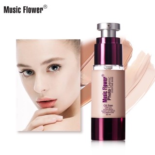 รองพื้นคุมมัน Music Flower Photo Genic Overtime Foundation Oil Free spf 25 ครีมรองพื้นควบคุมความมัน (งานแท้100%)