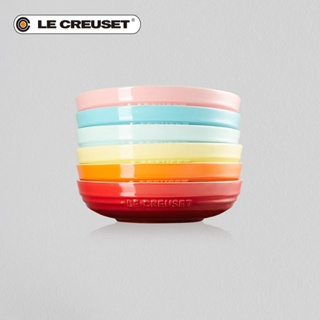 Le Creuset ชามข้าวเซรามิกสีสันสดใส ชามก๋วยเตี๋ยว ชามซุป ชามสายรุ้ง ชามเคลือบ ชุด 6 ขนาด: เส้นผ่านศูนย์กลาง 20 ซม.