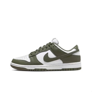 【พร้อมส่ง ของแท้ 100%】Nike Dunk Low “Medium Olive”ผ้าใบ รองเท้าวิ่ง