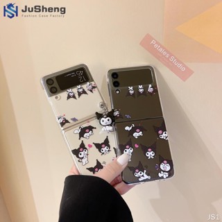 เคสโทรศัพท์มือถือ แบบฝาพับ พร้อมขาตั้ง สําหรับ Samsung Kuromi Z Flip4 Z Flip3 Z Flip2 Z