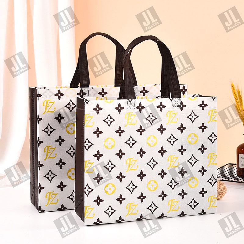 กระเป๋าถือวูฟเวน ลาย FZ สีน้ำตาลขาว - รูปที่ 2