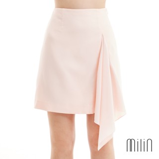 [MILIN] Waft skirt A line with side raffle at front skirt กระโปรงทรงเอแต่งผ้าระบายด้านหน้า