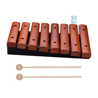 ✟๑&gt;&gt; Musical Instrument 8 Notes Wood Xylophone Includes 2 Wooden Mallets for Children Kids Educational Music Toys