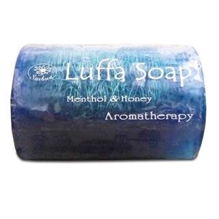 สบู่ใยบวบผสมเมนทอล Luffa Soap Menthol &amp; Honey Aromatherapy 100 กรัม สายบัว