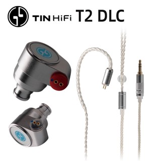 Tinhifi T2 DLC หูฟังไดนามิก HiFi 10 มม. พร้อมสายเคเบิล 2 pin IEMs สําหรับ Tin T3 Plus