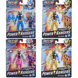 ของเล่นฟิกเกอร์ Power Rangers Dino Fury Red Gold Blue Pink Boomtower Ranger 6 นิ้ว พร้อมกุญแจ Dino Fury และอาวุธ