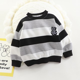 [ML] พร้อมส่ง เสื้อกันหนาว แขนยาว ลายทาง ขนาดใหญ่ 90-150 ซม. สําหรับเด็กผู้ชาย และเด็กผู้หญิง