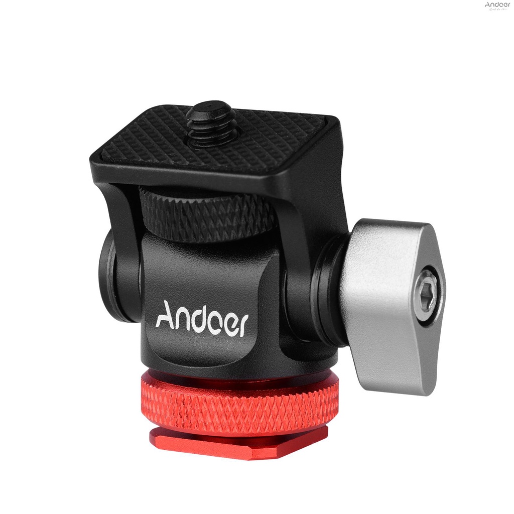 【จัดส่งด่วนในพื้นที่】 Andoer อะแดปเตอร์เมาท์ขาตั้งกล้อง หัวโคลด์ชู อะลูมิเนียมอัลลอย ขนาดเล็ก สกรู 1/4 นิ้ว สําหรับเมาท์ขาตั้งกล้อง แฟลช ไมโครโฟน ไฟ LED
