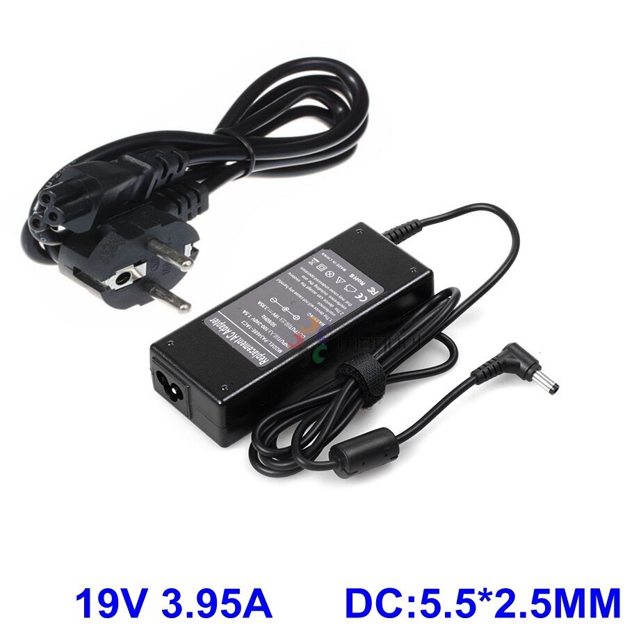 AC Power Adapter เครื่องชาร์จแบตเตอรี่ 19V 3.95A สําหรับ Toshiba Satellite L305-S5902 A215-S7425 PA-