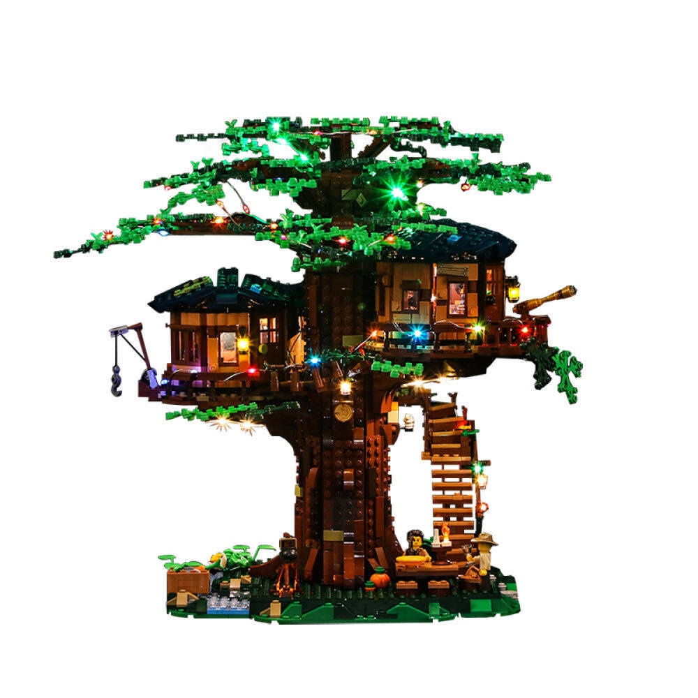 ตัวต่อเลโก้จีน LEGO creative series forest tree house wooden house light version 21318 children's assembled Chinese