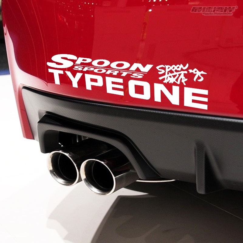 เบย์ฝั่ง jdm SPOON ดัดแปลง TYPEONE 95 สติ๊กเกอร์คนขับเมือง GK5 สติ๊กเกอร์ติดกระจกรถยนต์ด้านหลัง