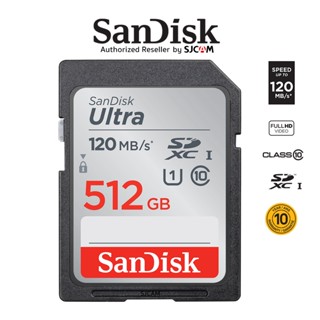 SanDisk Ultra SD Card SDXC UHS-I Memory Card 512GB 120MB/s C10 U1 Full HD (SDSDUN4-512G-GN6IN) เมมโมรี่การ์ด สำหรับ SDCARD กล้องมิลเลอร์เลส DSLR Mirrorless ประกัน10ปี