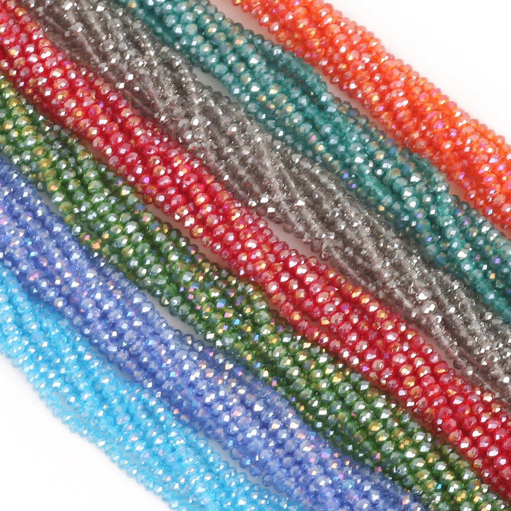 2 มม.ประมาณ 150 ชิ้นรอบ Spacer ลูกปัดหลวม Faceted คริสตัลล้อแก้วลูกปัดสําหรับเครื่องประดับทํา DIY ผลการค้นหาเครื่องประดับ