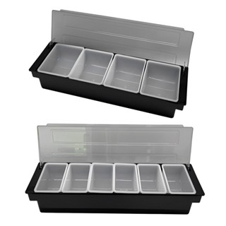 ที่ใส่เครื่องปรุง กล่องเครื่องปรุงอาหาร พลาสติก 4ช่อง/6ช่อง compartment holder