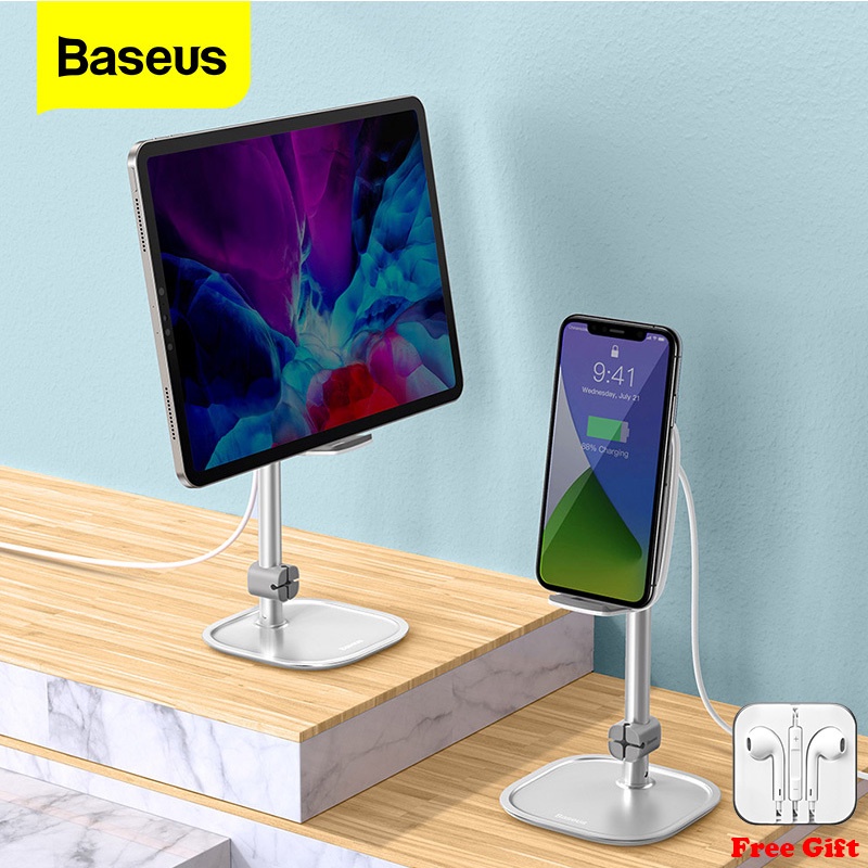 Baseus 15W Wireless Charger Stand For IPhone Samsung Xiaomi IPad Pro Air Adjustable Tablet Stand Des